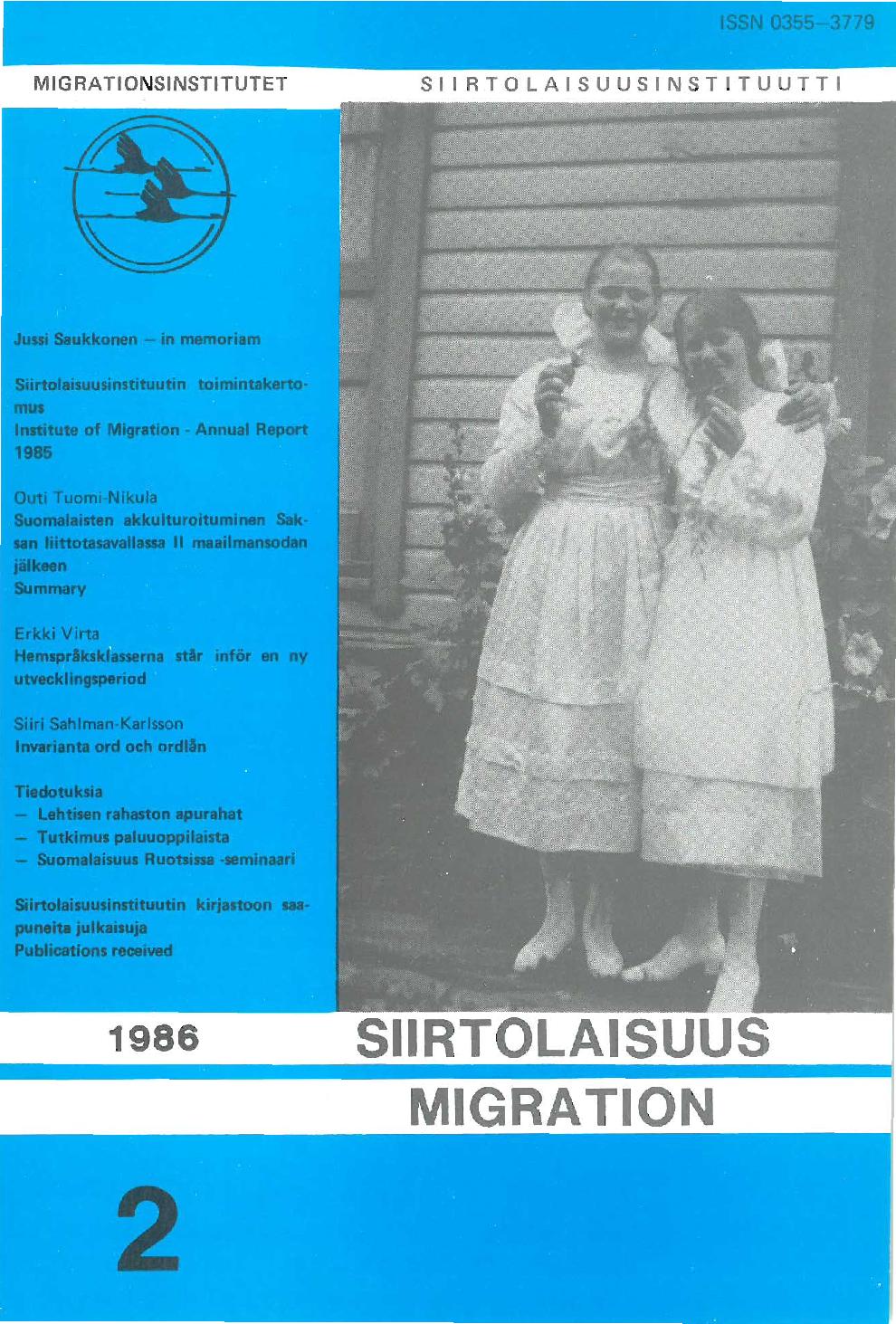 					Näytä Vol 13 Nro 2 (1986)
				